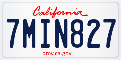 CA license plate 7MIN827