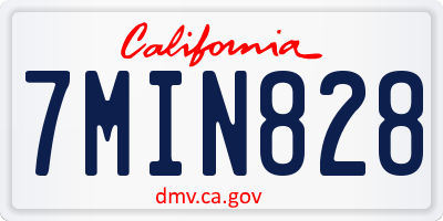CA license plate 7MIN828