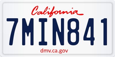 CA license plate 7MIN841