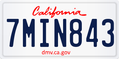 CA license plate 7MIN843