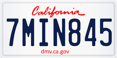 CA license plate 7MIN845