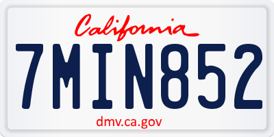 CA license plate 7MIN852