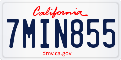 CA license plate 7MIN855