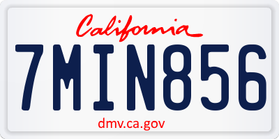 CA license plate 7MIN856
