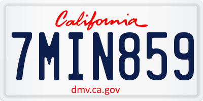 CA license plate 7MIN859