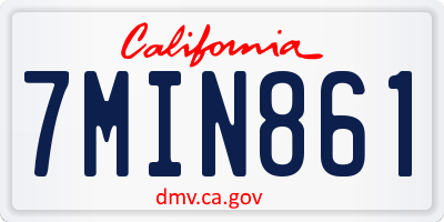 CA license plate 7MIN861