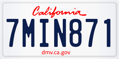 CA license plate 7MIN871