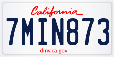 CA license plate 7MIN873