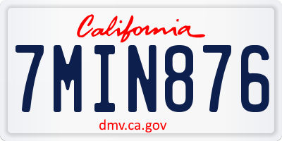CA license plate 7MIN876
