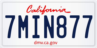 CA license plate 7MIN877