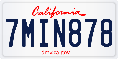 CA license plate 7MIN878