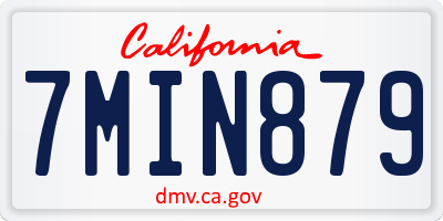 CA license plate 7MIN879