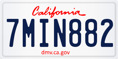 CA license plate 7MIN882