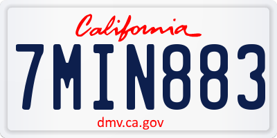 CA license plate 7MIN883