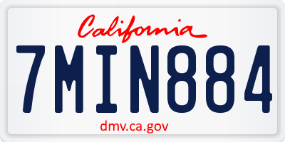 CA license plate 7MIN884