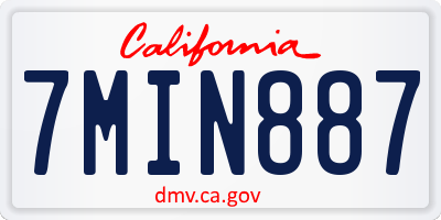 CA license plate 7MIN887