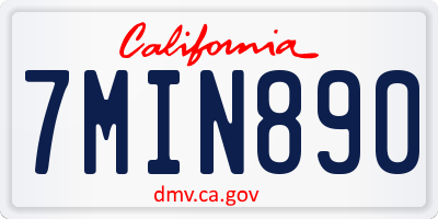 CA license plate 7MIN890
