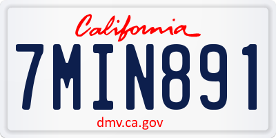 CA license plate 7MIN891