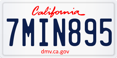 CA license plate 7MIN895