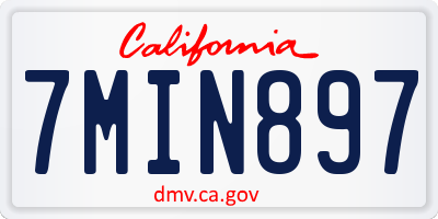 CA license plate 7MIN897
