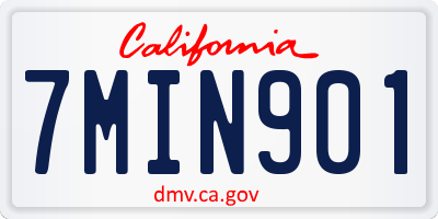 CA license plate 7MIN901