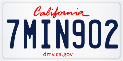 CA license plate 7MIN902