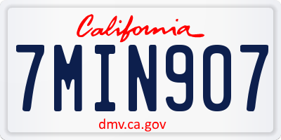 CA license plate 7MIN907