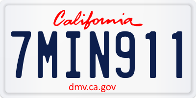 CA license plate 7MIN911