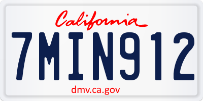CA license plate 7MIN912