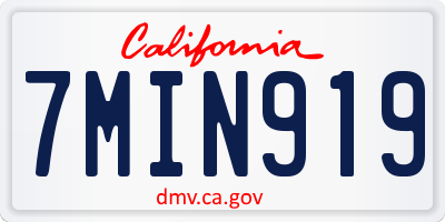 CA license plate 7MIN919