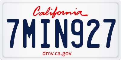 CA license plate 7MIN927