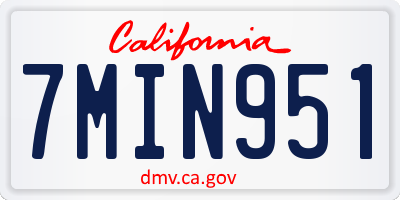 CA license plate 7MIN951