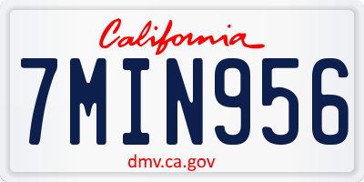 CA license plate 7MIN956