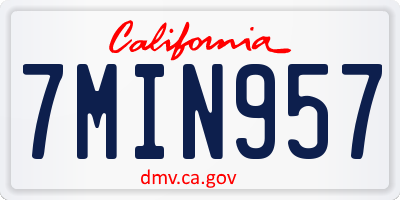 CA license plate 7MIN957