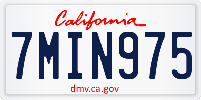 CA license plate 7MIN975