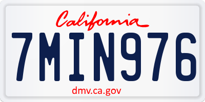 CA license plate 7MIN976