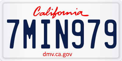 CA license plate 7MIN979