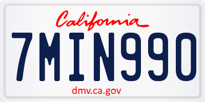 CA license plate 7MIN990