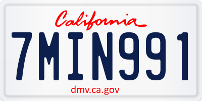 CA license plate 7MIN991