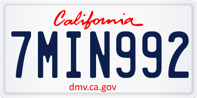 CA license plate 7MIN992