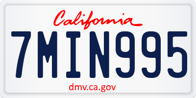 CA license plate 7MIN995