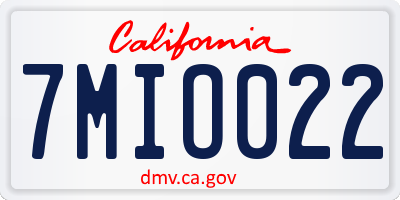 CA license plate 7MIO022