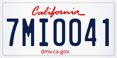 CA license plate 7MIO041