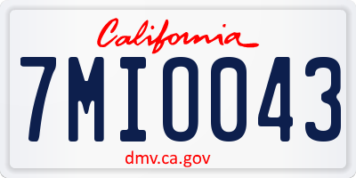 CA license plate 7MIO043