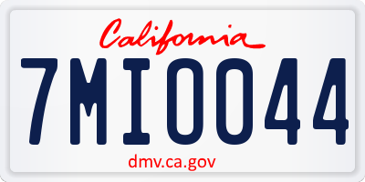 CA license plate 7MIO044