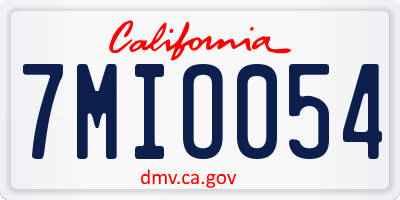 CA license plate 7MIO054