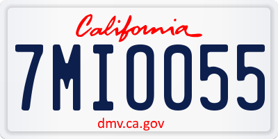CA license plate 7MIO055