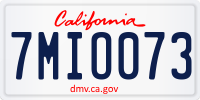 CA license plate 7MIO073