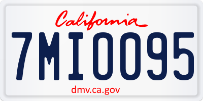 CA license plate 7MIO095