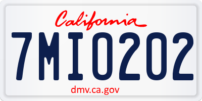 CA license plate 7MIO202